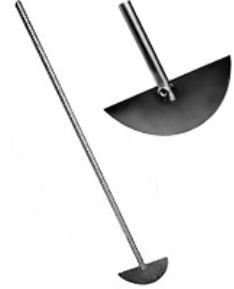 Перемешивающий элемент лопастной, 2 полулунные лопасти, d 45 мм, длина 450 мм, нержавеющая сталь, IM 7