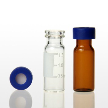 Виала 2,0 мл, темное стекло, 12x32 мм, 11 мм, дно плоское, под крышку с защелкой, широкое горло, 100 шт/уп