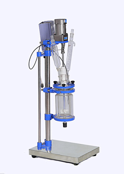 Реактор лабораторный, 400 °С, 30 л, EXS-30L, с рубашкой, верхнеприводной мешалкой с взрывобезопасным исполнением, штативом