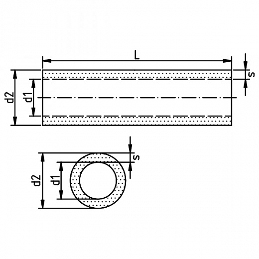 Шланг, пербунан, акрилонитрил-бутадиен-каучук (NBR), цвет черный, схема