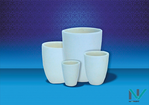 Тигель высокий, 250 мл, 70×86 мм, б/н, фарфор