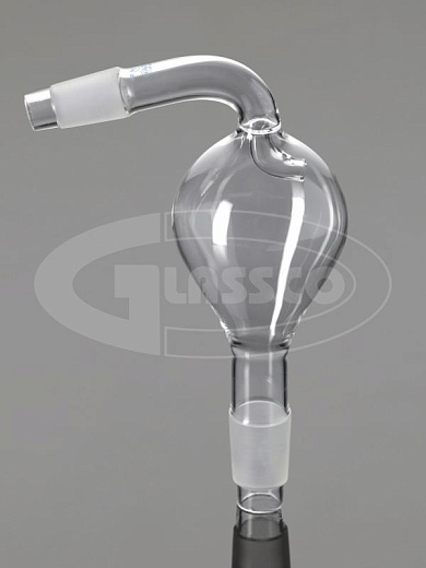 Ловушка с наклоном, c каплеуловителем, грушевидная, нижний керн 19/26, верхний керн 19/26, боросиликатное стекло, Glassco