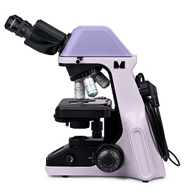 Микроскоп Magus Bio 240B, прямой, бинокуляр/тринокуляр, СП, планахромат 4×, 10×, 40×, 100× (вид сбоку)
