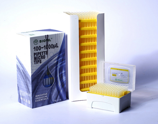 Наконечники до 1000 мкл, универсальные, с фильтром, прозрачные, 96 шт./штатив, 1920 шт./уп., Jet Biofil, Китай