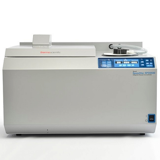 Центрифужный испаритель для пробирок 120 x 1,5 мл, 10 x 15 мл, 6 x 50 мл и 2 микропланшетов, до 80 °C, камера из алюминия с тефлоновым покрытием, с насосом, с ротором 45 х 1,5/2,0 мл, SPD1030