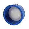 Крышка для бутылей с резьбой GL-45, с двумя отверстиями для трубок 1/8", синяя Фото 2