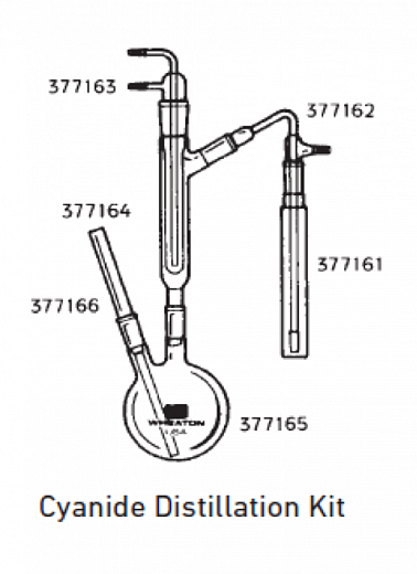 Дистиллятор стеклянный для определения цианида, 1000 мл, 1 шт.