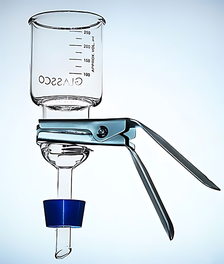 Фильтродержатель для вакуумной фильтрации, одноместный, d 47 мм, воронка 300 мл, стекло, подложка из н/ж стали