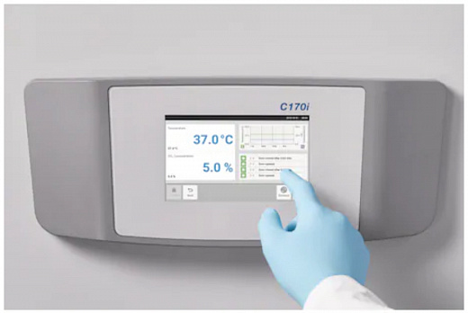 CO₂-инкубатор, 170 л, прямой нагрев, ИК-датчик стерилизуемый, 4-секционная дверца, контроль О₂, ручка слева, CellXpert 170i Фото 2
