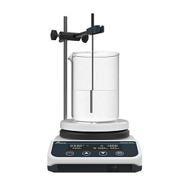 Мешалка магнитная, объём по воде 2 л, d платформы 135 мм, нагрев до 260 °С, 50-1500 об/мин, HS5S, вид спереди, Joan, Китай