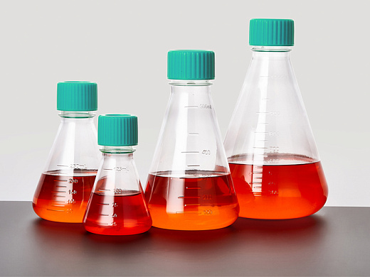 Колба Эрленмейера, ПЭТГ, с крышкой, стерильная, Jet Biofil, Китай