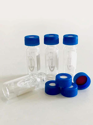 Крышки, винтовая 9-425, ПП, с отверстием, синяя, PRE-SLIT, 100 шт./уп., Glassco