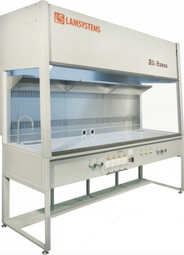 Шкаф вытяжной общего назначения, ширина 160 см, корпус – металл, столешница – искусственный камень Polystone, химический, ШВ-«Ламинар-С»-1,6 All-химик Фото 1