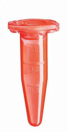 Пробирки 1,5 мл типа Эппендорф, до 30 000g, с замком Safe-Lock, красные, 1000 шт./уп.