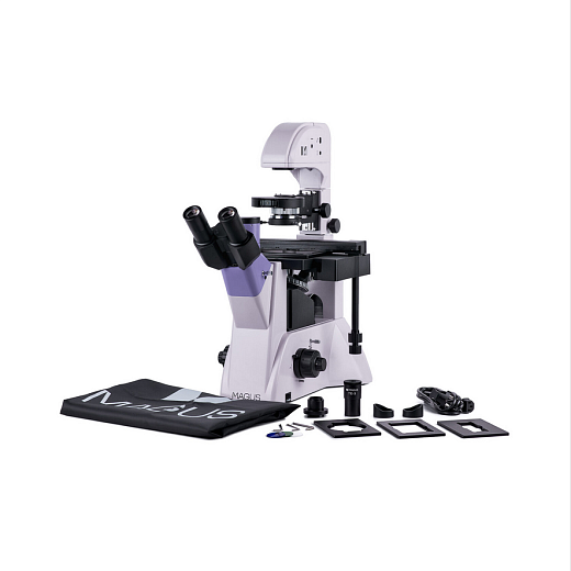 Микроскоп биологический инвертированный цифровой, тринокуляр, с камерой, Magus Bio VD350 (комплектация)