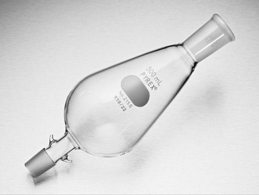 Колба для выпаривания 500 мл с зажимами, шлиф муфты 24/40, шлиф керна 19/22, 4 шт/упак