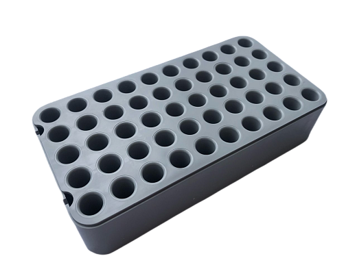 Штатив для цилиндрических пробирок на 50 мест (Rack D13), серый