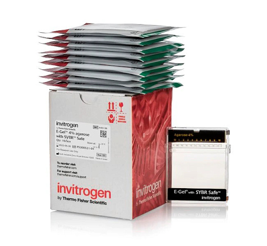 Гель агарозный готовый E-Gel Agarose Gels with SYBR Safe DNA Gel Stain, 4%, 10 шт./уп.