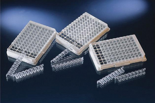 Планшеты 96 луночные для ИФА, для колориметрии, стрипованные, прозрачные, нестерильные, Immobilizer Streptavidin, 350 мкл, 1 шт./уп., 15 шт./кор.