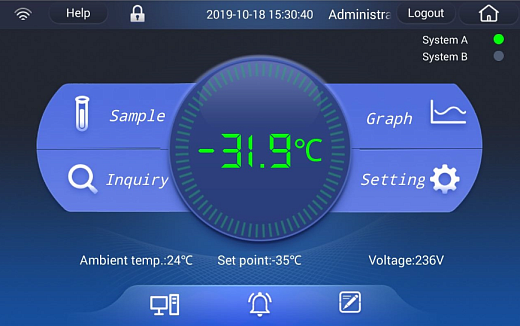 Морозильник -86 °С, вертикальный, 959 л, сенсорный дисплей, частотно-регулируемый привод компрессора, DW-86L959BPT, Haier