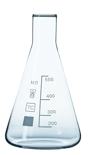 Колба Эрленмейера 5000 мл, БС, узкое горло, 1 шт., Россия