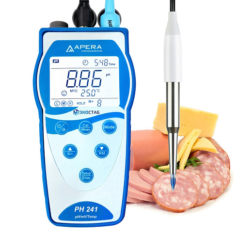 рН-метр, -2-16±0,01, портативный, электрод LabSen 753, PH241SS, серия 240, для полутвердых образцов, Apera Instruments