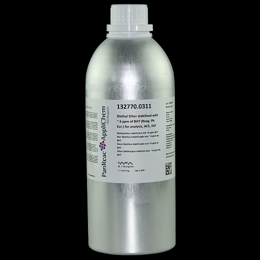 Диэтиловый эфир, 99,7%, стабилизированный, для анализа, Ph, ACS, ISO Фото 2