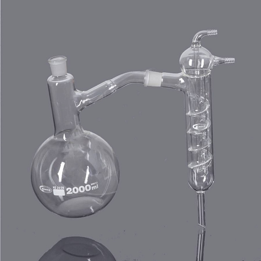 Дистиллятор стеклянный с конденсатором Фридрихса, 2000 мл, 1 шт., Glassco