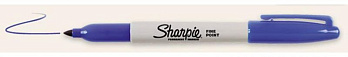 Маркер перманентный по стеклу и пластмассе, 1 мм, Sharpie Fine, синий