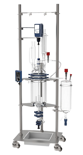 Реактор химический 50 л, EZChem, DN300, с рубашкой, с верхнеприводной мешалкой OHS.4DF, Wiggens
