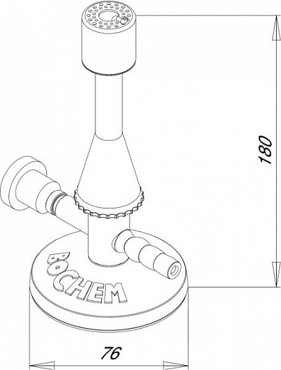 Горелка Теклю газовая с игольчатым клапаном, природный газ Фото 2
