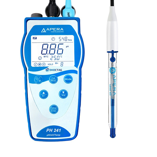 рН-метр, -2-16±0,01, портативный, электрод LabSen 841, серия 240, для щелочных растворов, PH241SA Фото 1