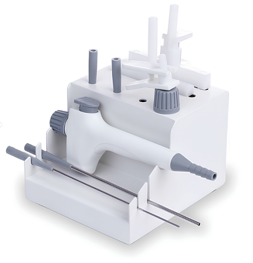 Штатив-держатель с аспирационной ручкой, насадками и адаптерами (вариант размещения, в комплект поставки не входят), DLab, Китай
