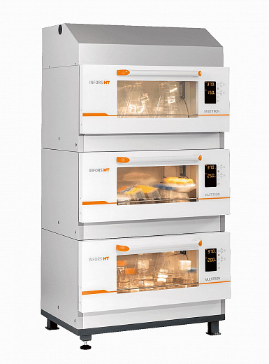 Шейкер-инкубатор, 3 мм, 25 или 50 мм, изменяемая амплитуда (12, 19, 25, 50 мм), от +4 до +65 °С, платформа 850х470 мм, 1-3 яруса, Multitron Фото 1