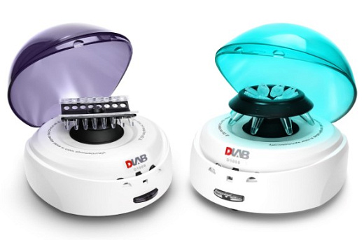 Центрифуга 7000 об/мин, 2680 g, с двумя роторами 8×0.2/0.5/1.5/2.0 мл; 0.2 мл×16 ПЦР-пробирок или 0.2 мл×2 ПЦР-стрипа, с зеленой крышкой, D1008, DLab, Китай