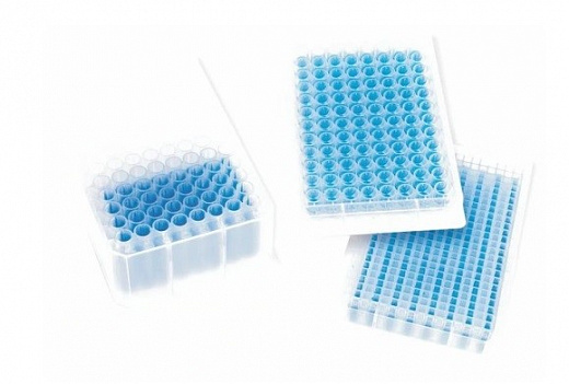 Планшет глубоколуночный, 96/2000, U-образное дно, квадратная лунка, прозрачная рамка