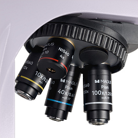 Микроскоп люминесцентный Magus Lum 450L, прямой, тринокуляр, СП, ТП, ЛЮМ, ФК, Пол, планахромат 4×, 10×, 40×, 100×МИ
