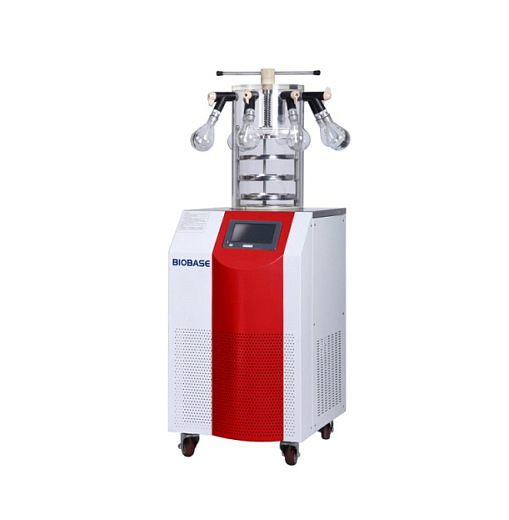 Лиофильная сушилка, до - 60 °С / - 80 °С, 9,3 л, 4 л/сутки, напольная, камера с 8 клапанами, полками и системой укупорки, BK-FD12PT, Biobase