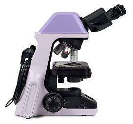 Микроскоп Magus Bio 240B, прямой, бинокуляр/тринокуляр, СП, планахромат 4×, 10×, 40×, 100× (вид сбоку)