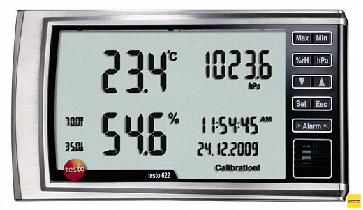 Термогигрометр, -10...+60°C, 0,1°C, 0...100%, 300...1200 ГПа, Testo 622